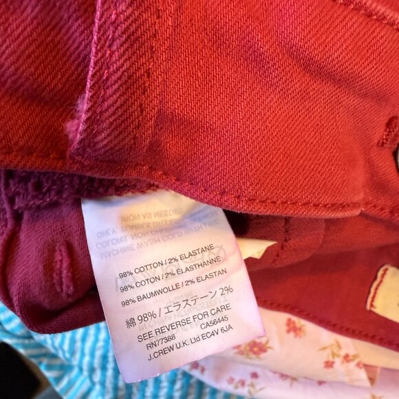 Madewell Size 28 Red Shorts Denim Stretch Distressed - Picture 4 of 7